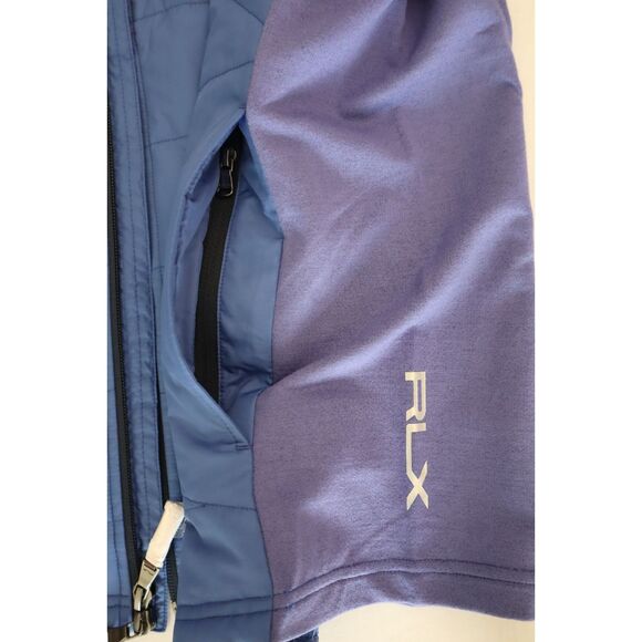 RLX Ralph Lauren Men's Sz L Blue Full Zip Hooded Wool Blend Golf Jacket - Picture 11 of 14